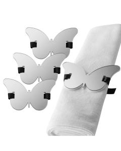 Butterfly Napkin Wraps - Silver