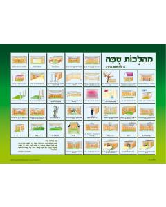 Laminated Poster - Hilchot Sukkah (Green Border)