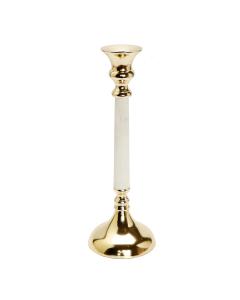 Gold Taper Candle Stick with Marble Stem - Single