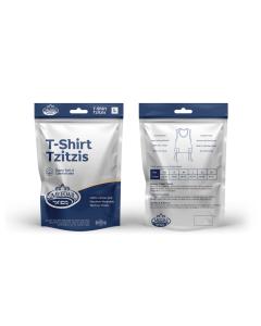 T-shirt Tzitzis: 100% Cotton, One Hole, Meyuchad, SIZE 24 - Round Neck