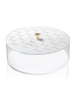 Leather Woven Matzah Box - White