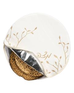 Insulated Leaf Embroidered Matzah Pouch Cover