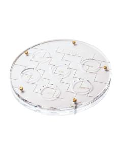 Leather Woven Seder Plate - White