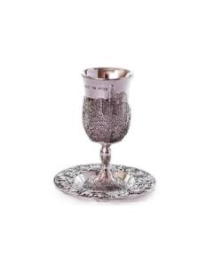 Kiddush Cup & Tray - Silver Plated