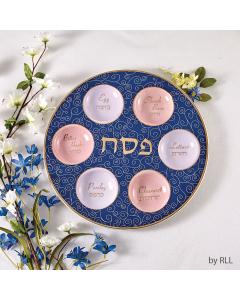 Classic Ceramic Seder Plate With Gold Accents