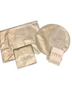 4 Piece Pesach Set Leather Look Laser Engraved