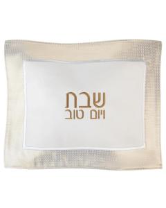 Gold Circle Border Leather Challah Cover