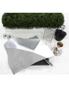 Diagonal Challah Cover - Silver/Dark Gray/White