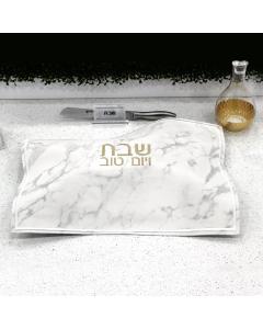 PU Leather Challah Cover - Marble & Gold