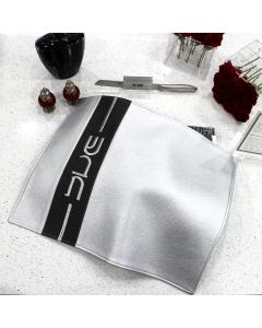 PU Leather Challah Cover - Vertical Line - Silver & Dark Gray