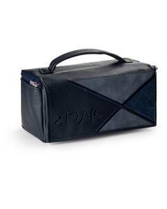 Diagonal Leather Esrog Bag - Navy