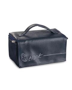 Embroidered Faux Leather Esrog Bag - Navy