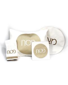 PU Leather Pesach Set Circle 2 Tone Gold / White