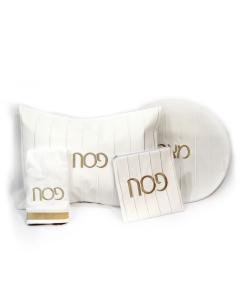 PU Leather Pesach Set - Embroidered 2 Tone - White & Gold