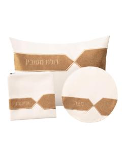 Fur Pleather Pesach Set - Brown