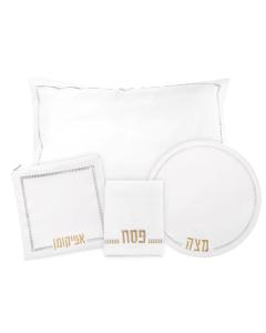 Hemstitched Pesach Set - Gold