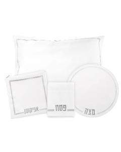 Hemstitched Pesach Set - Silver