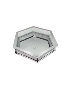Glass Matzah Box-Hexagon