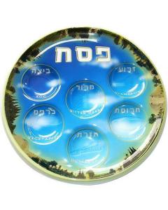 Disposable Seder Plate Jerusalem- Plastic Pack of 100
