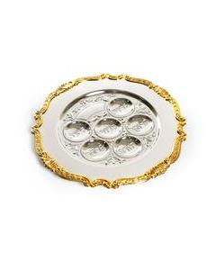 Paldinox S/P Seder Plate-- 13"- Gold Stripe