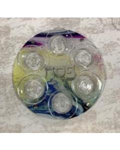 Acrylic Seder Plate by Shira Auman - Rainbow