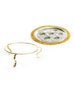 Pesach Matzah Plate Stand-Gold