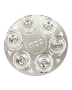 Crystal Seder Plate - Lace Design