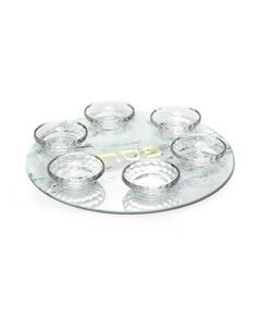 Crystal Bowl Seder Plate-15"- Marble Tray