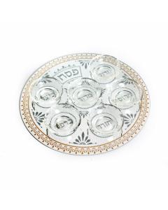 Crystal Seder Plate - 15" Bow Design