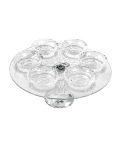 Crystal Seder Plate on 5" Pedestal