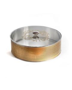 Gold Stainless Steel Round Matzah Box 16