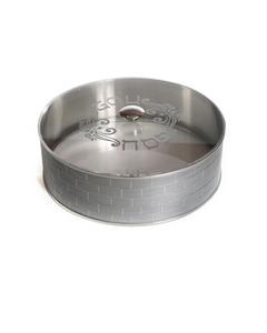 Silver Stainless Steel Round Matzah Box 16"