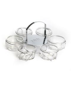 Glass Bowl Seder Plate-Silver Stand