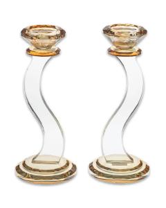 Pair of Crystal Elegant Candlesticks 22 cm
