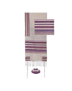 Emanuel Hand-Woven Tallit-- Purple