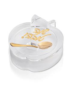 Die-Cut Apple Honey Dish (White & Gold)