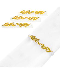 Pomegranate Leaf Napkin Wraps - Gold