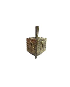 Brass Jerusalem Wall Dreidel, Gift Boxed