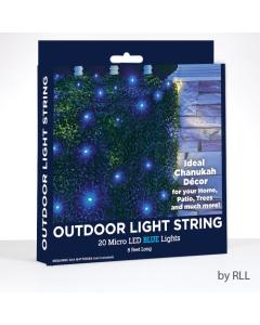 Outdoor Light String with 20 Micro LED Blue Lights