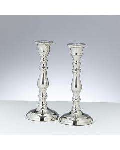 Set of 2 Nickel Plated Aluminum Candlesticks
