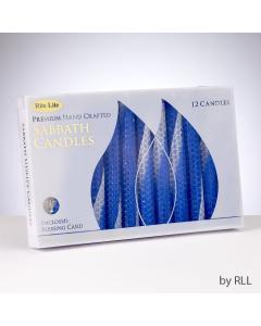 Blue & White Beeswax Candle For Shabbat & Holidays