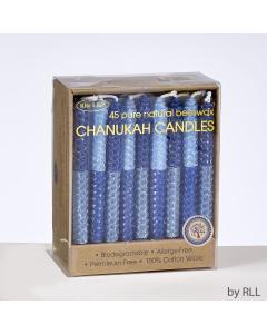Chanukah Candles - Blue 2 Tone Honeycomb Beeswax