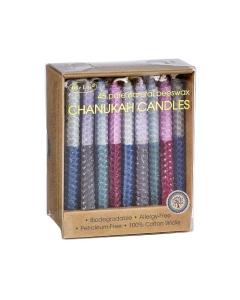 Chanukah Candles - Rustic Colors 2 Tone Honeycomb Beeswax