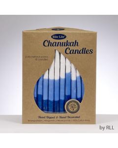 Pure Veg Wax Chanukah Candles Tricolor Blue & White