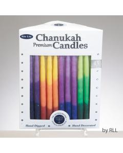 Premium Chanukah Candles - Tri-Color