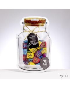 "Jar" of Dreidels, 25 Small Wood Dreidels