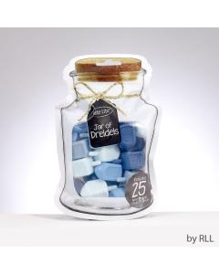 "Jar" Of Dreidels, 25 Medium Plastic Dreidels, Shades Of Blue