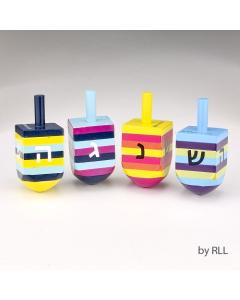 Striped Multicolor Hand Painted Dreidels