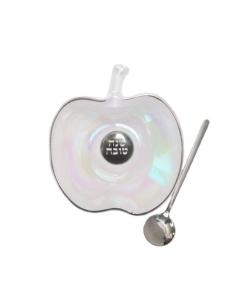 Apple Shaped Glass Honey Dish with Spoon