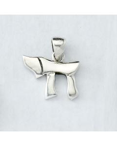 Sterling Silver Script Chai Pendant